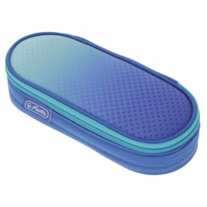 Herlitz Несесер празен твърд 1 цип овална форма Dip Dye Blue Turquoise